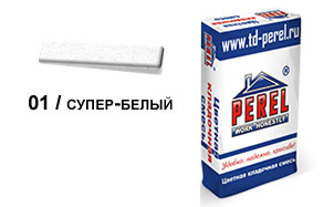 Цветной кладочный раствор PEREL NL 0101 супер-белый, 50 кг